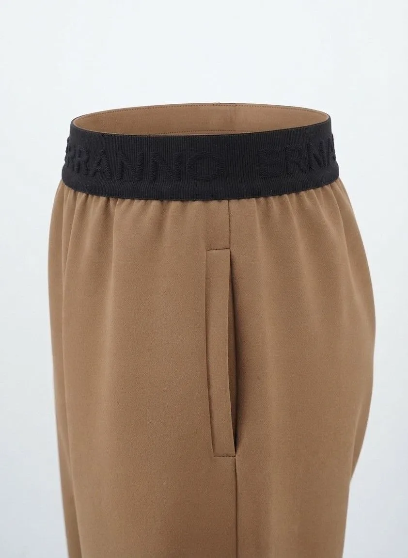 Ermanno Firenze Logo Waist Straight-Leg Pants