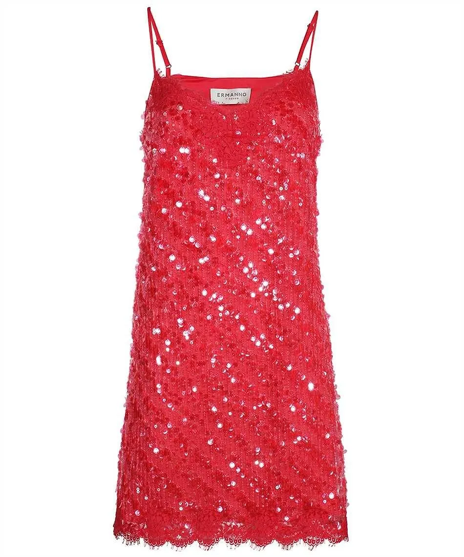 Ermanno Firenze Sequin Lace Mini Dress