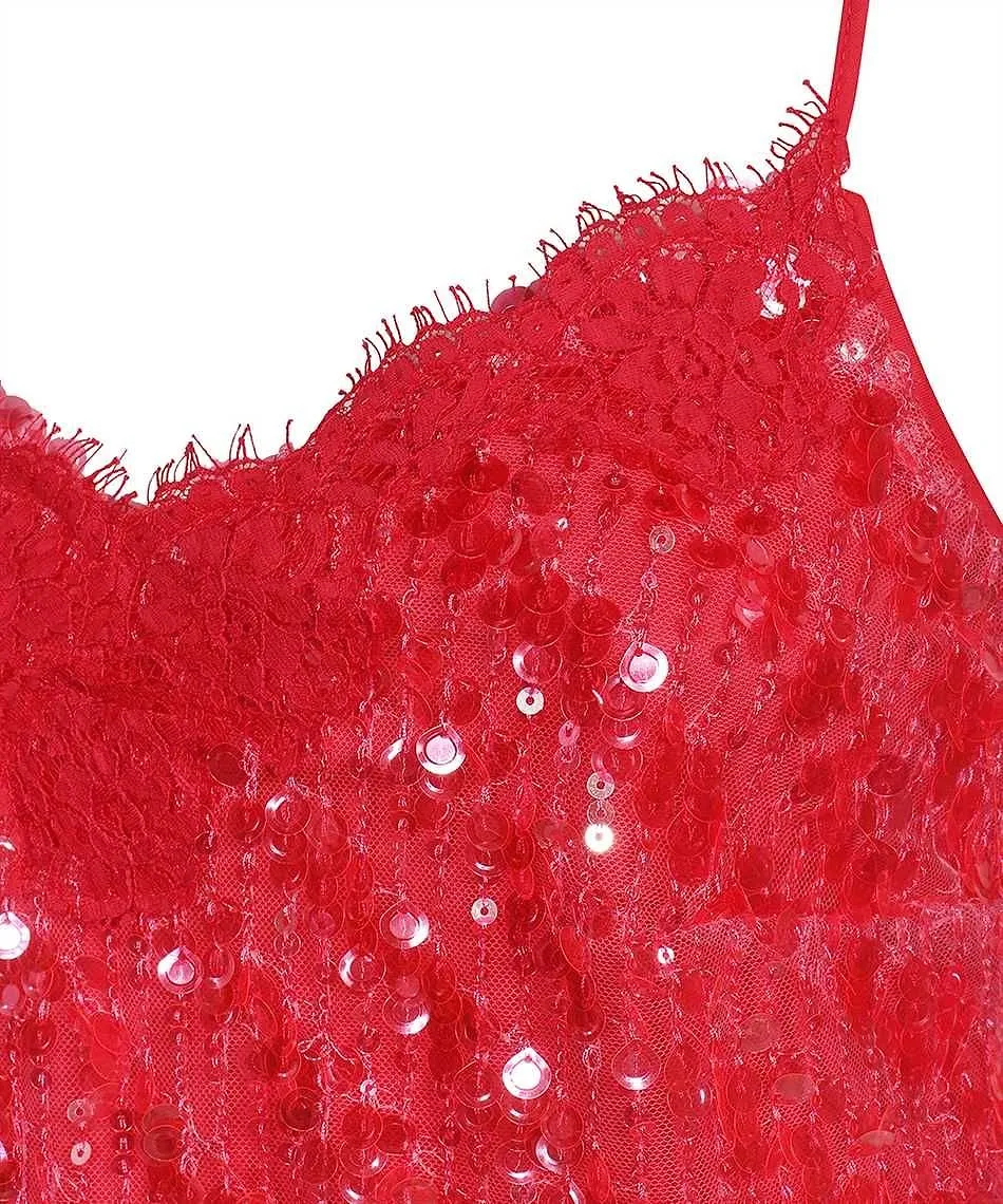 Ermanno Firenze Sequin Lace Mini Dress