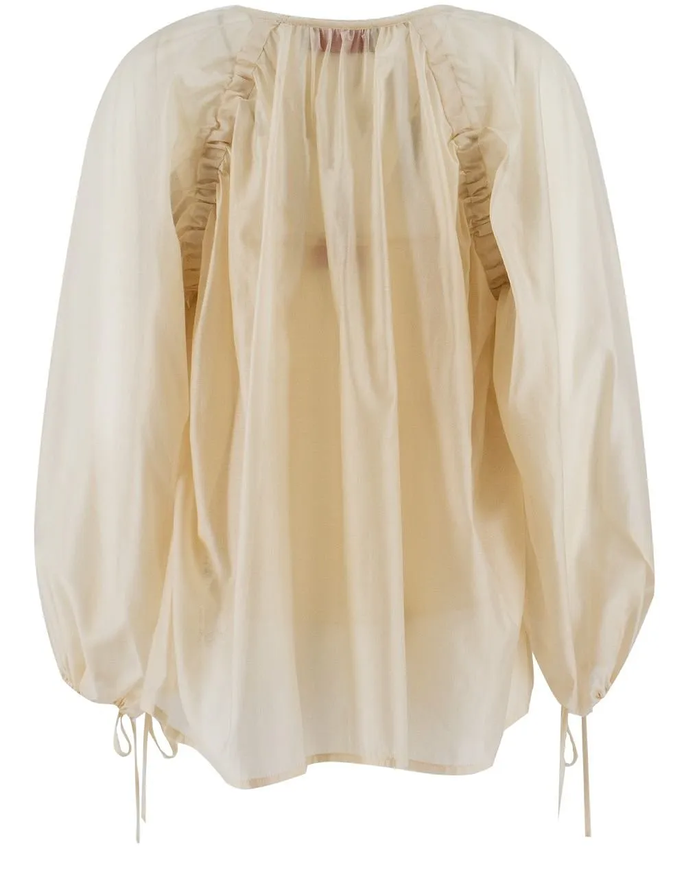 Ermanno Firenze Tassel Tie Peasant Knitted Top