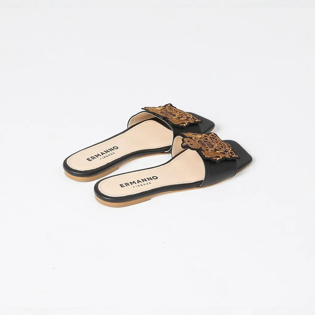 Ermanno Scervino Crest Strap Flat Mules