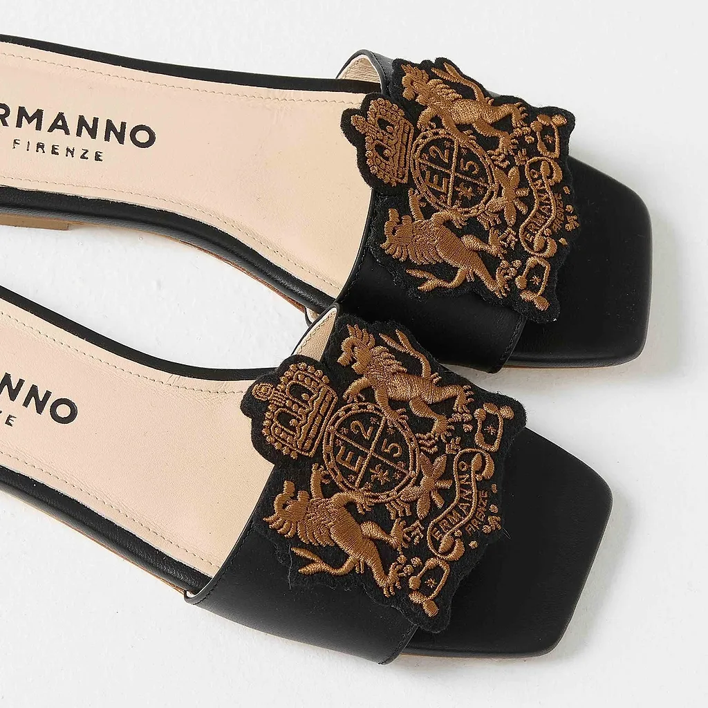 Ermanno Scervino Crest Strap Flat Mules