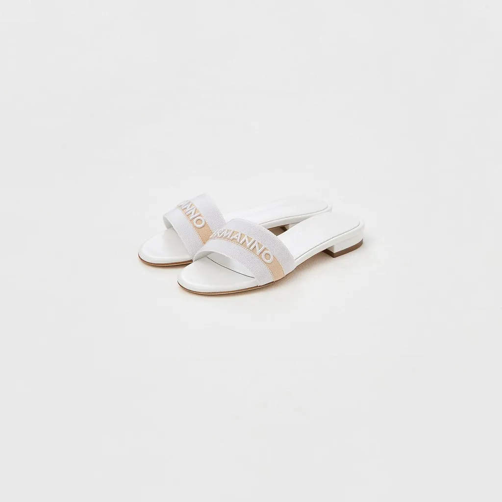 Ermanno Scervino Logo Strap Slide Sandals