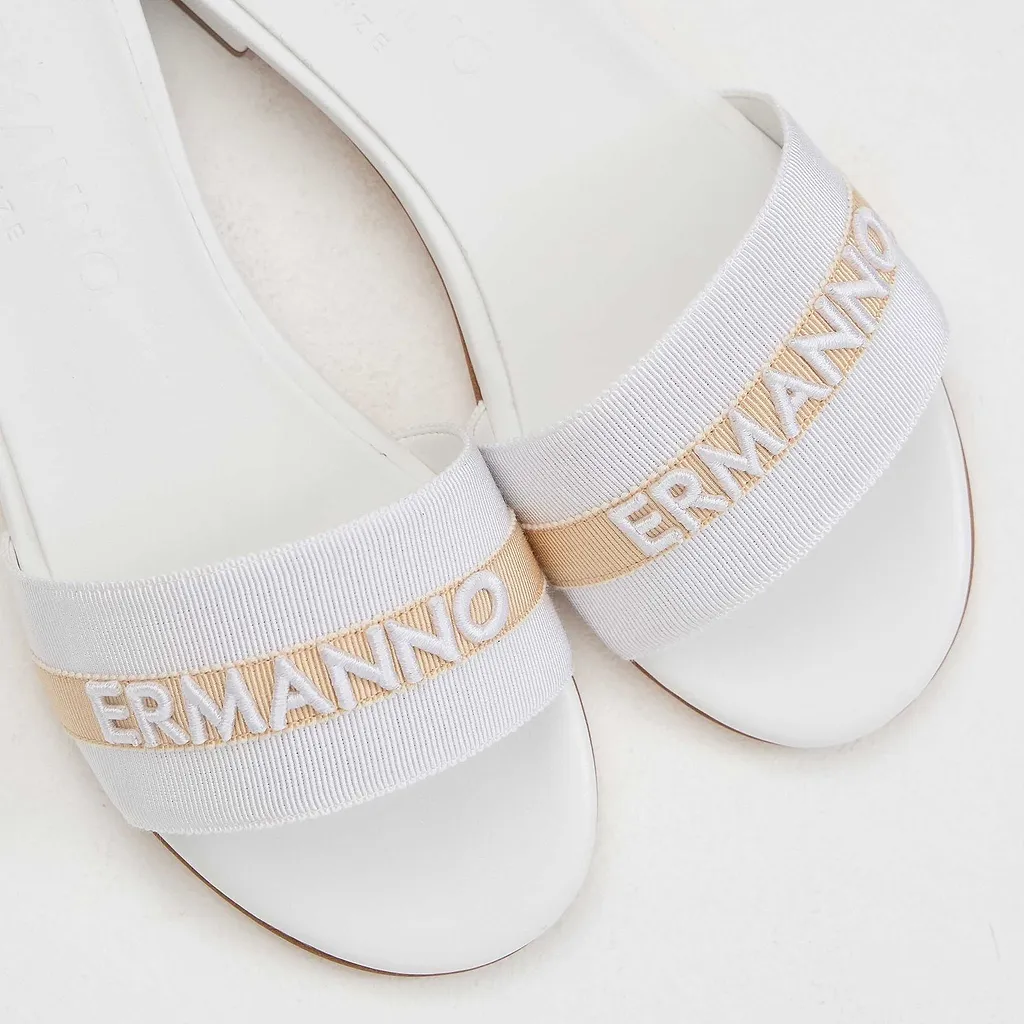Ermanno Scervino Logo Strap Slide Sandals