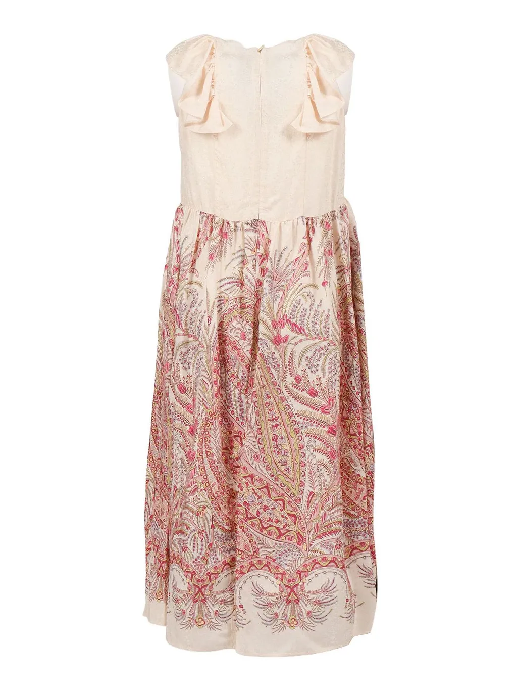Etro Kids Floral Paisley Printed Satin Jacquard Long Dress