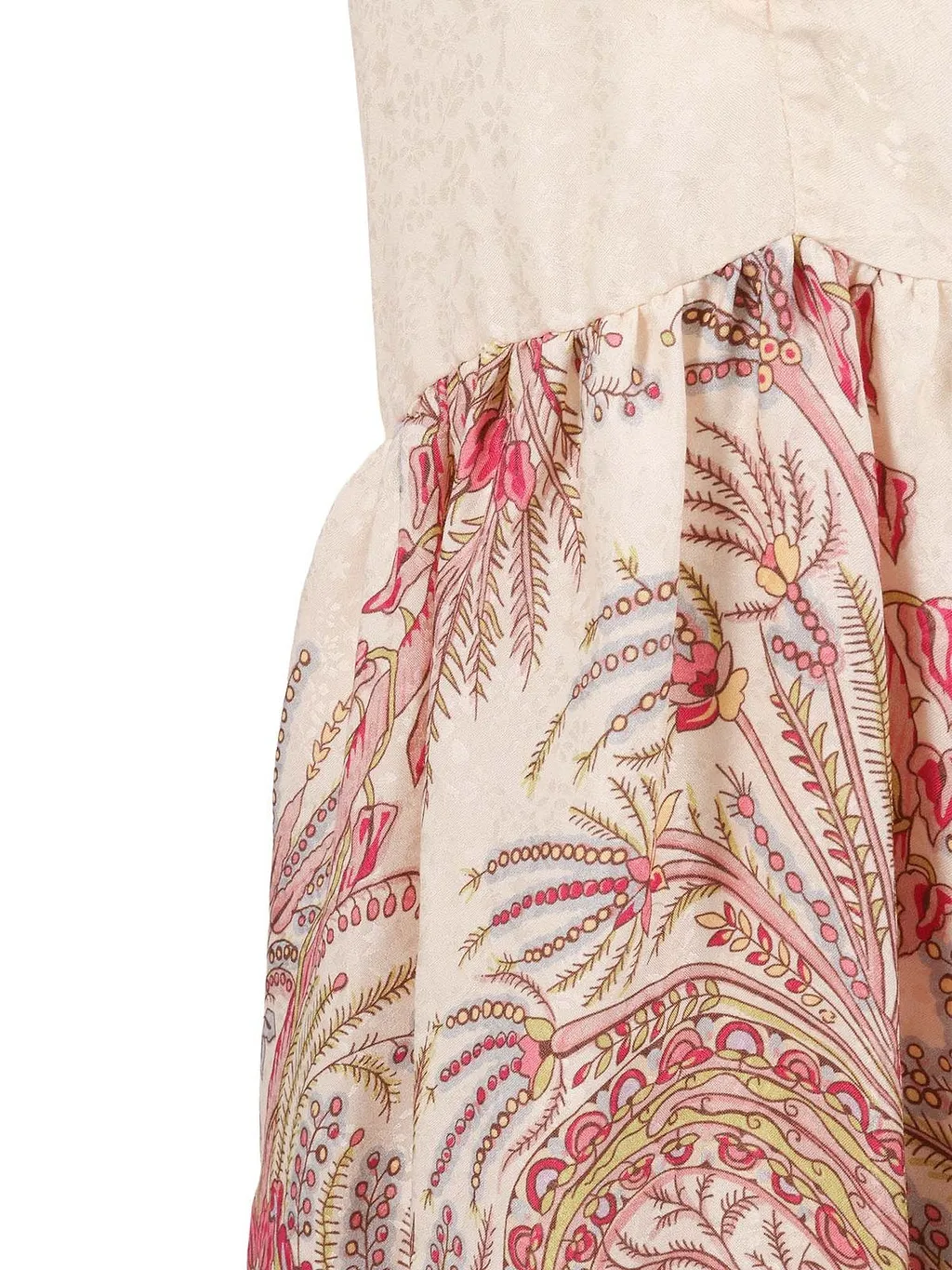 Etro Kids Floral Paisley Printed Satin Jacquard Long Dress