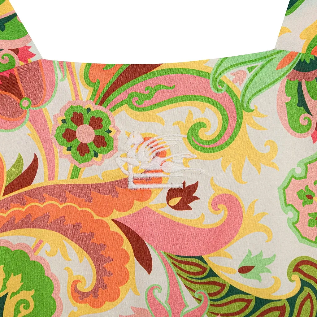 Paisley Printed Pleated Dress