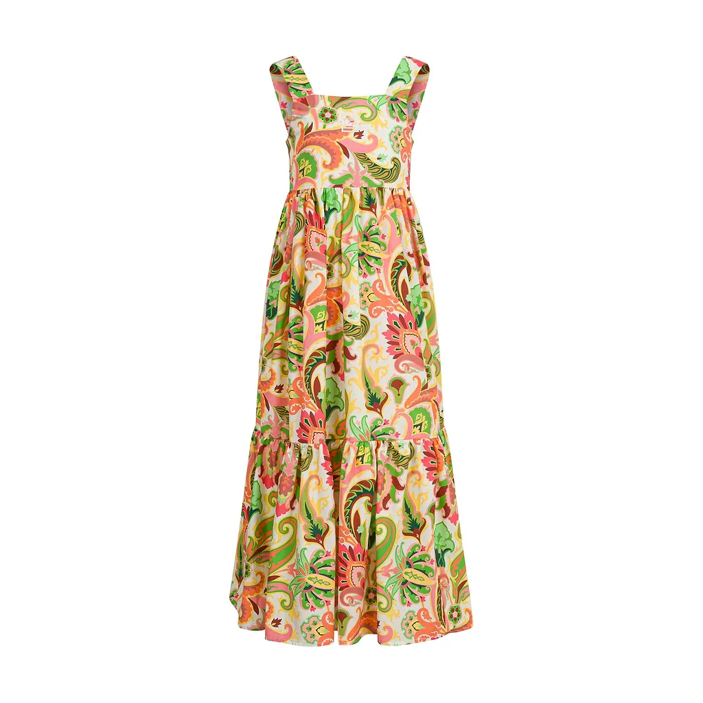 Paisley Printed Pleated Dress