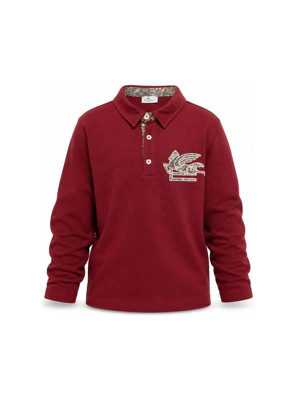 Etro Kids Pegaso-Patch Long Sleeved Polo Shirt