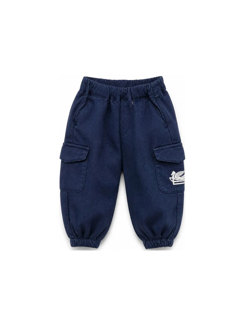 Etro Kids Pegasus-Embroidered Herringbone Trousers
