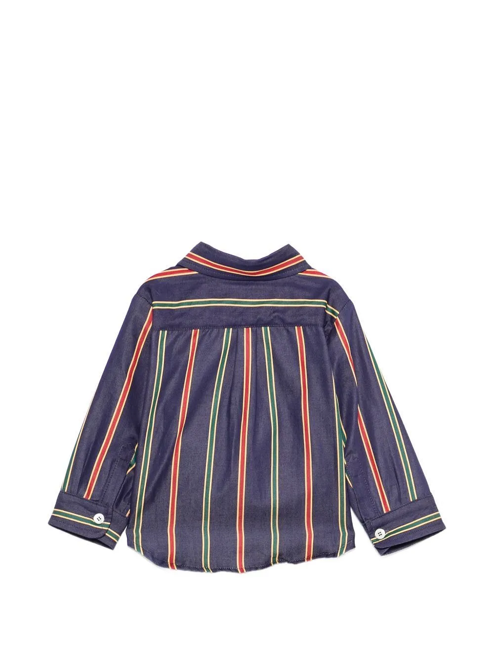 Etro Kids Pegasus-Embroidered Striped Curved Hem Shirt