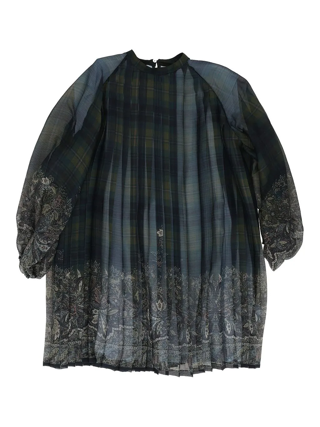 Pleated Crewneck Dress
