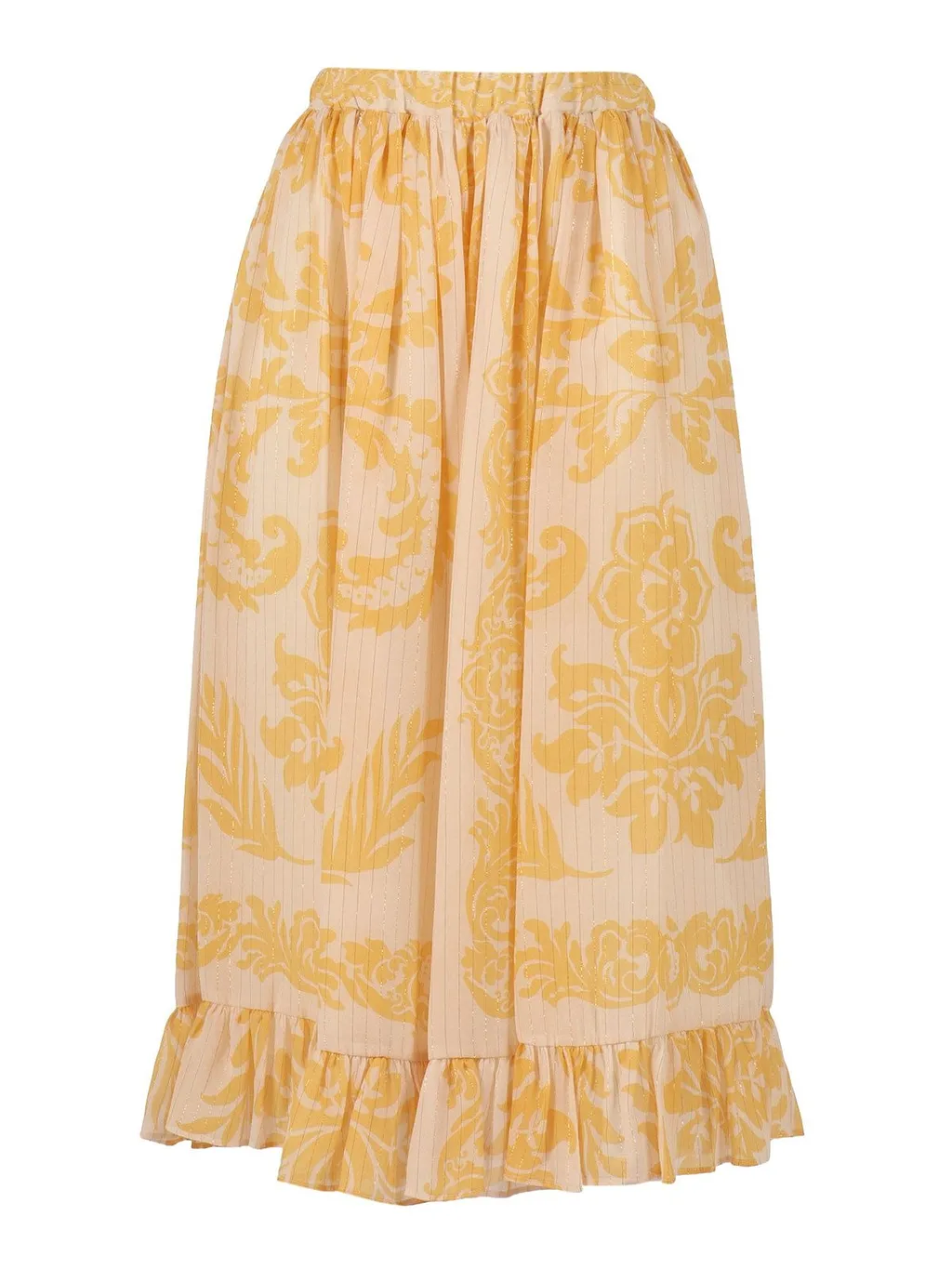 Etro Kids Placed Floral Printed Georgette Maxi Skirt