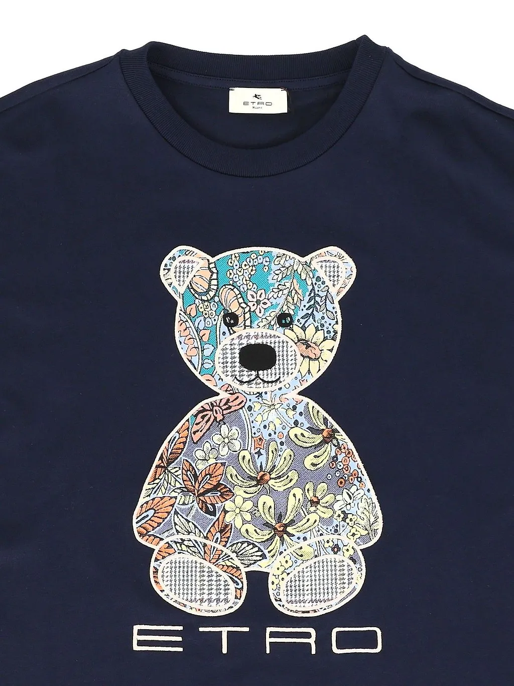 Etro Kids Teddy Bear-Patch Short Sleeved T-Shirt