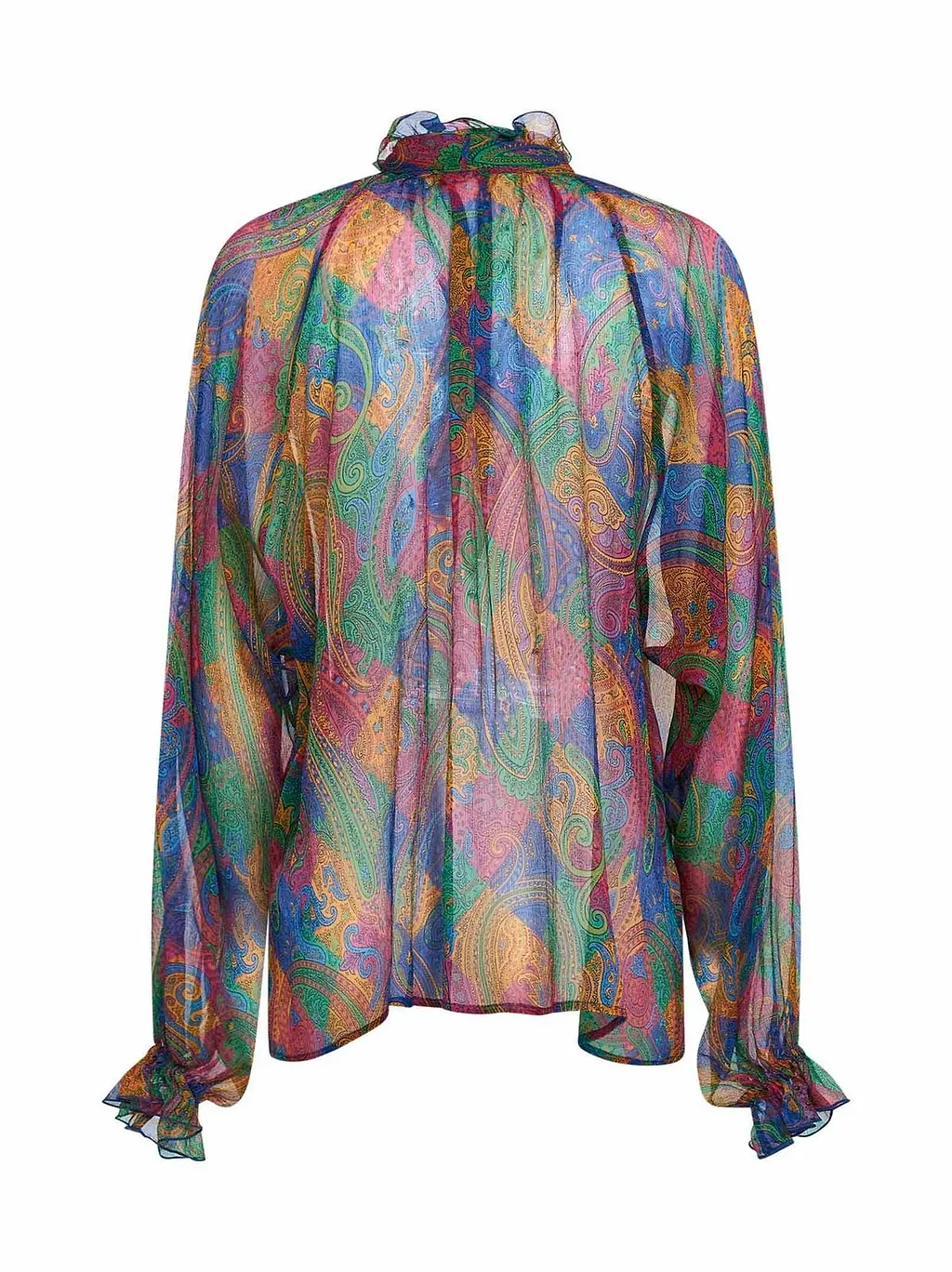Pattern-Printed Ruffled Shirt