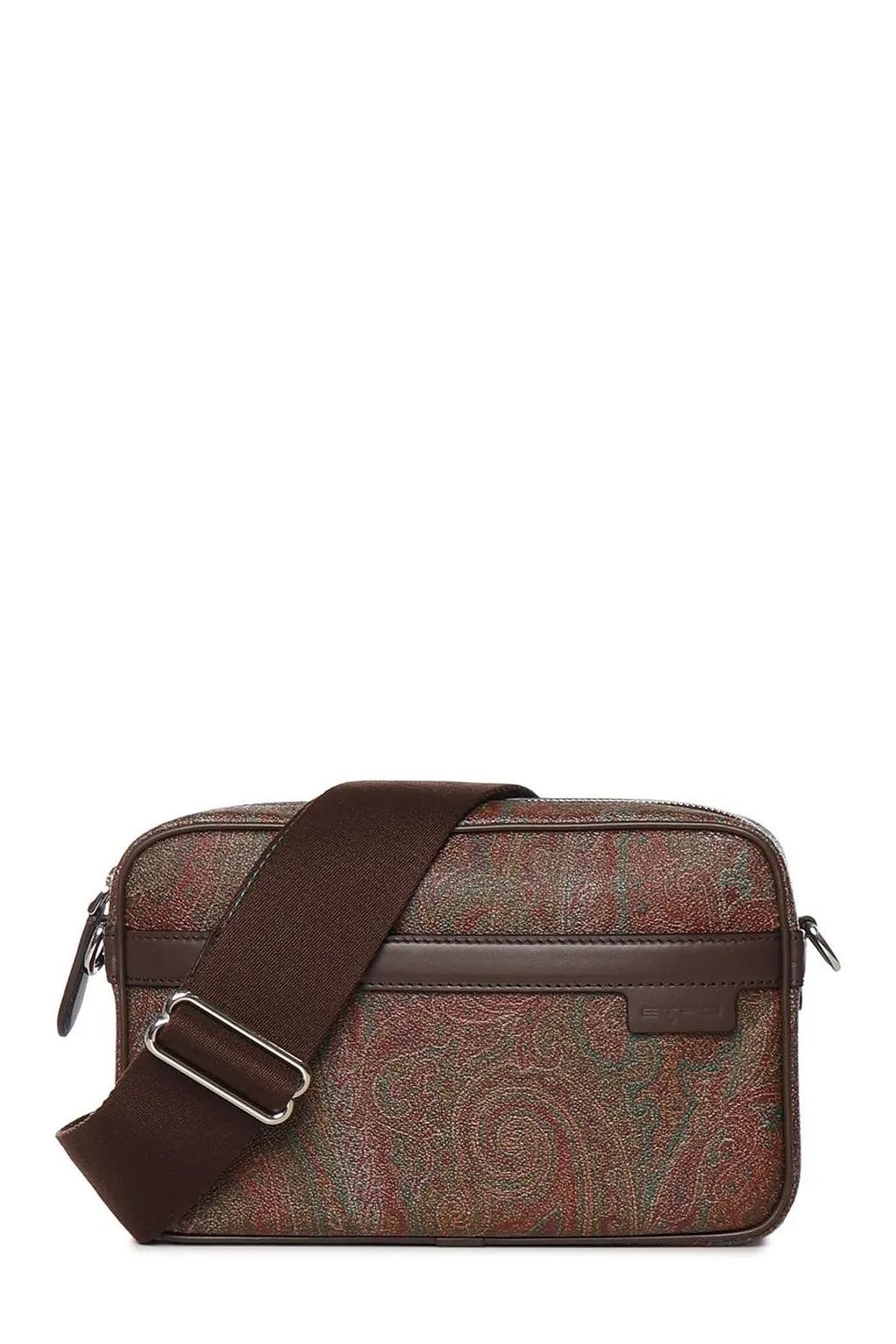 Paisley Patterned Zip-Up Messenger Bag
