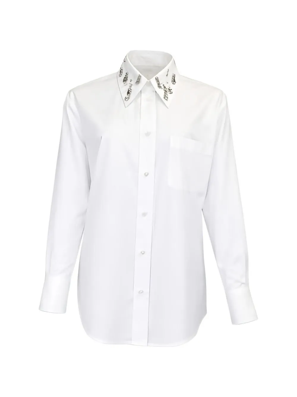 Fabiana Filippi Embellished Curved Hem Shirt