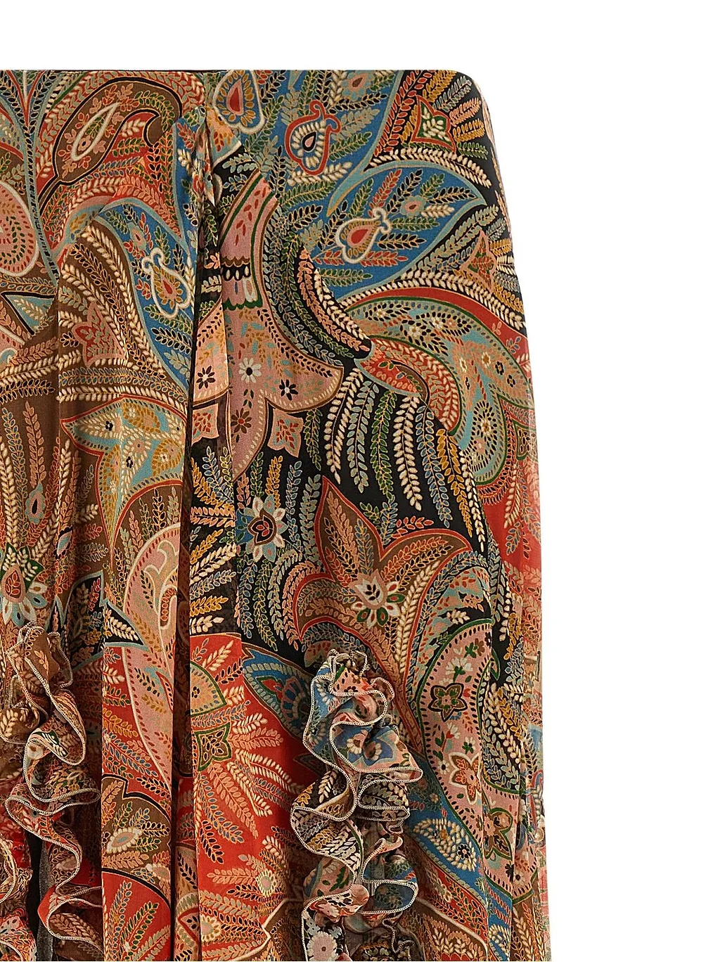 Etro Paisley Ruffled Maxi Skirt