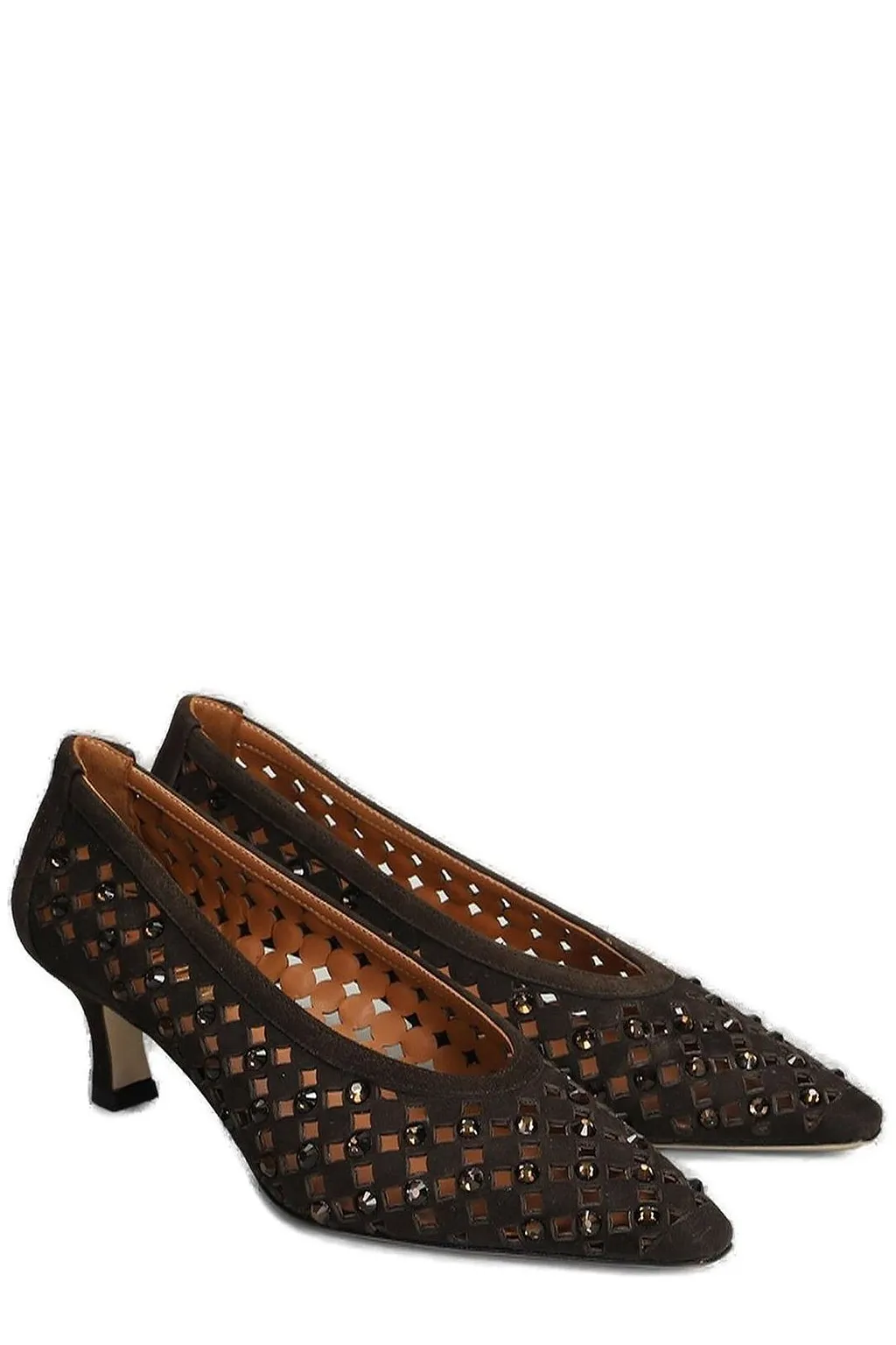 Evaluna Studded Pointed Toe Pumps