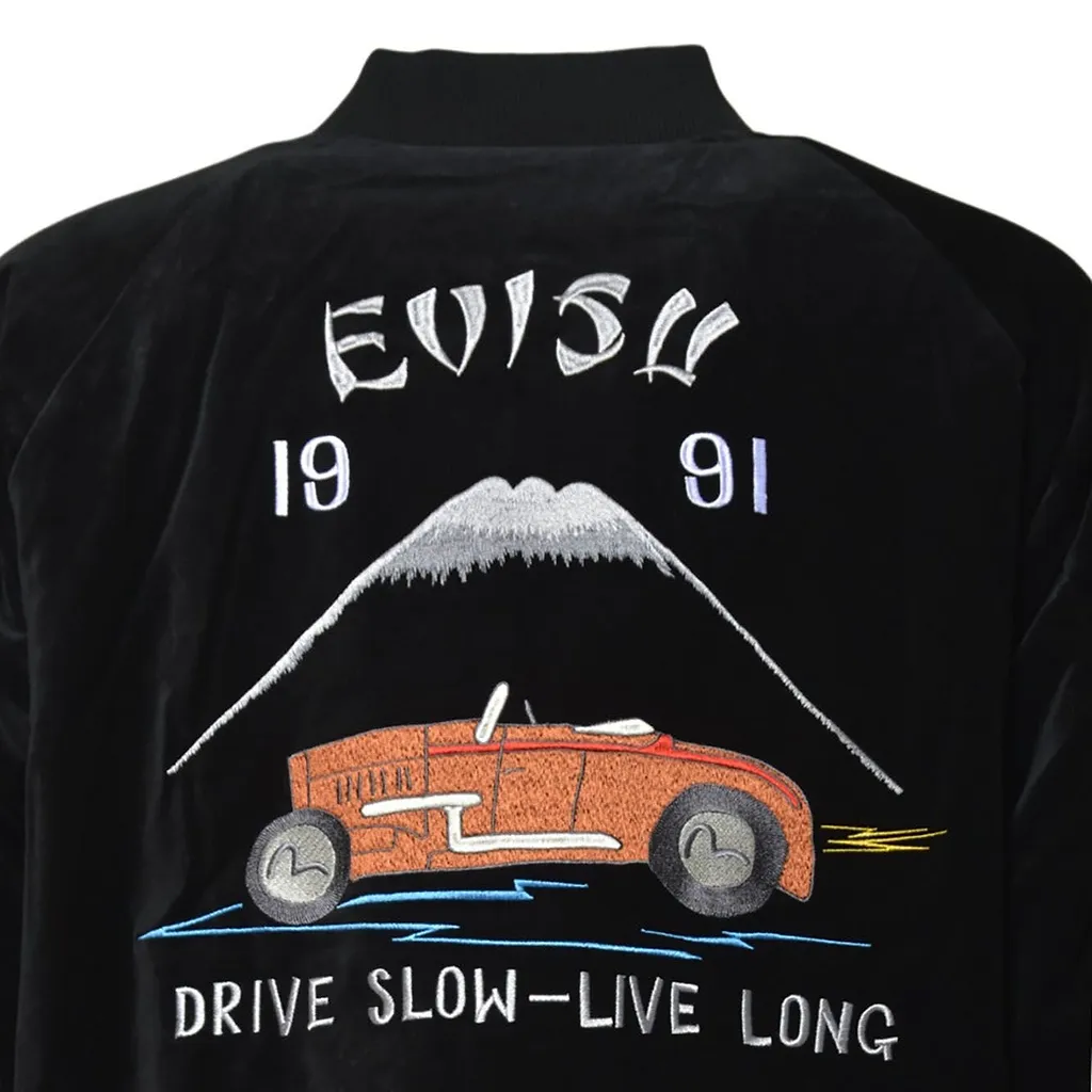 Evisu Logo Embroidered Zipped Bomber Jacket