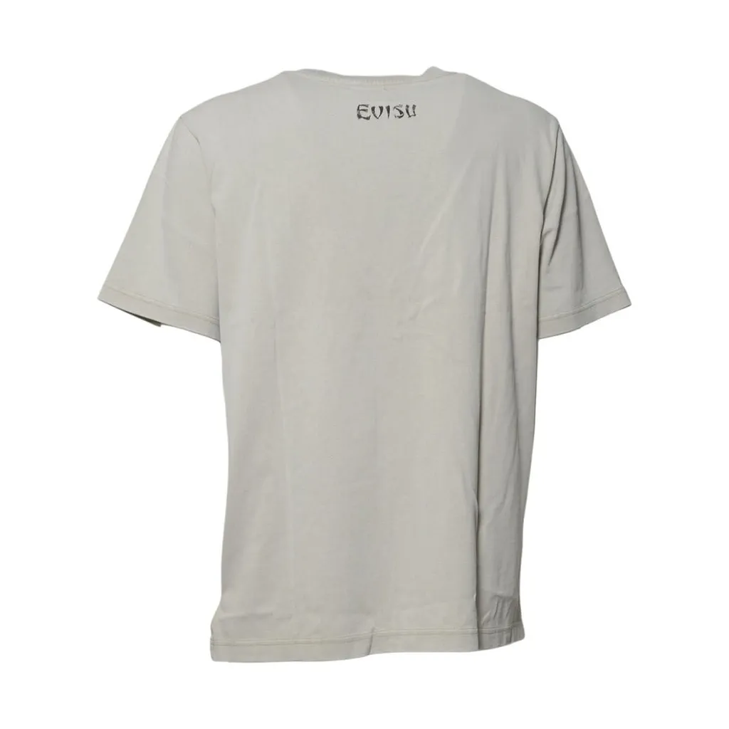 Evisu Seagull Print Wide-Cut Casual T-Shirt