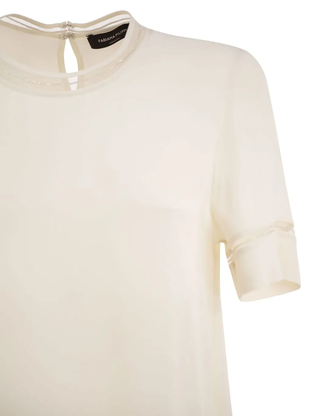Fabiana Filippi Short Sleeve Crewneck Blouse