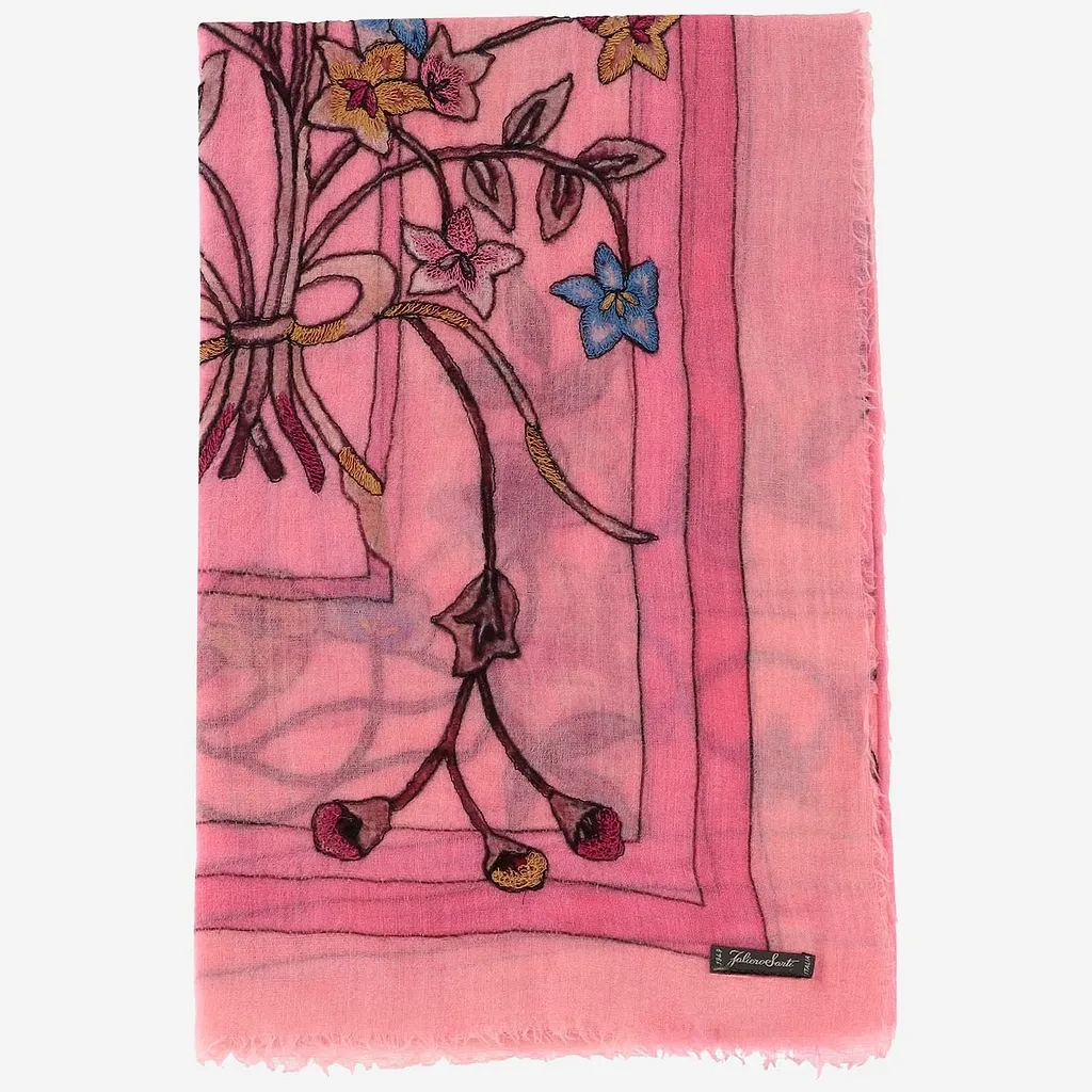 Floral Embroidered Scarf