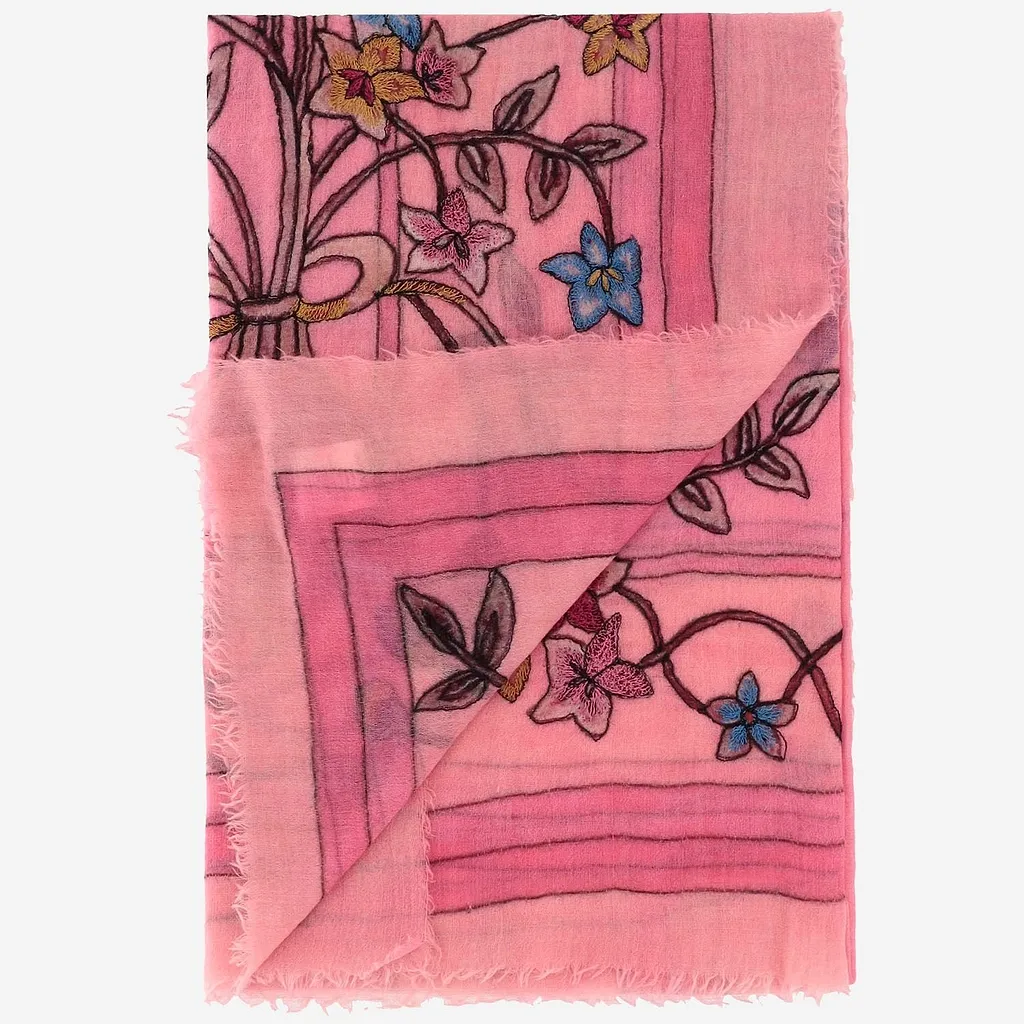 Floral Embroidered Scarf