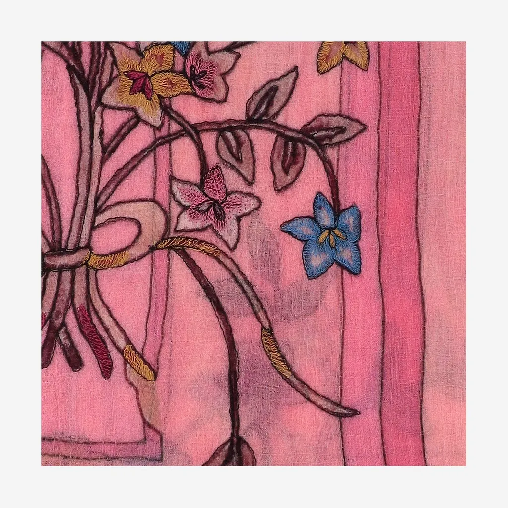 Floral Embroidered Scarf
