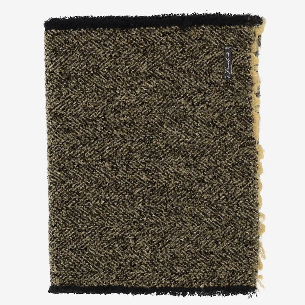 Faliero Sarti Herringbone Fringed Scarf