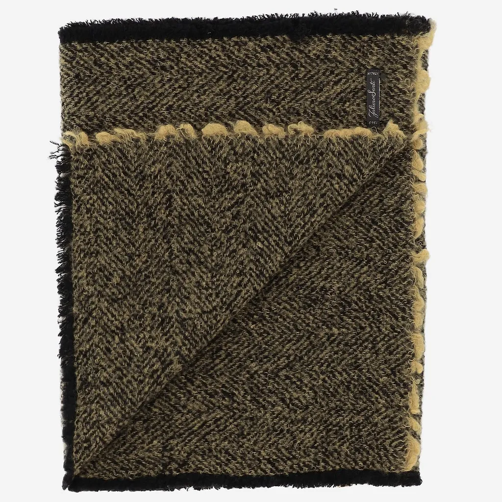 Faliero Sarti Herringbone Fringed Scarf