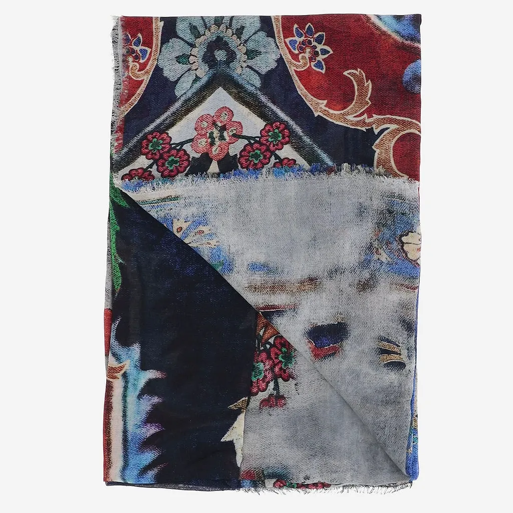 Faliero Sarti Patterned Fringed Scarf