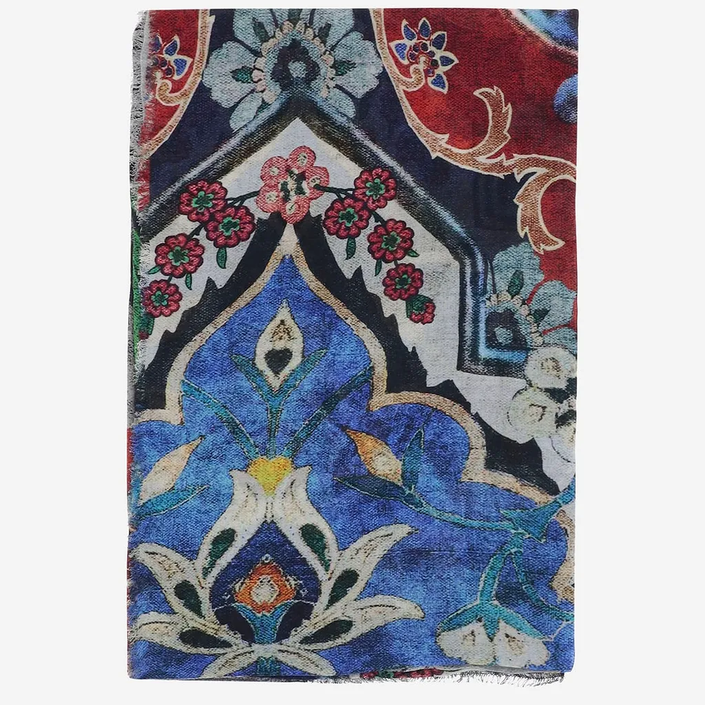 Faliero Sarti Patterned Fringed Scarf