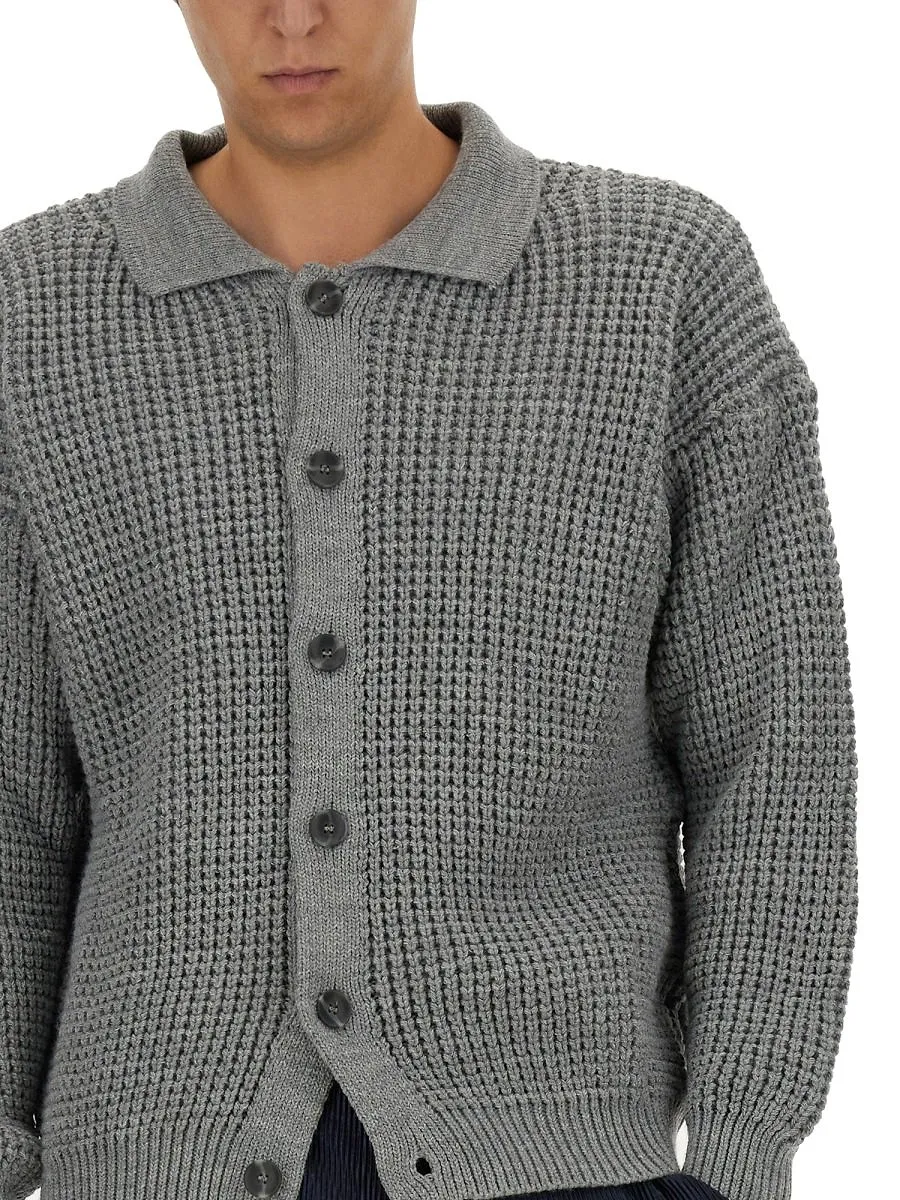 Family First Polo Knit Cardigan Sweater