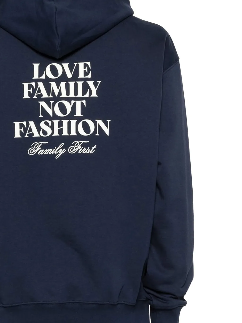 Family First Slogan Print Hoodie