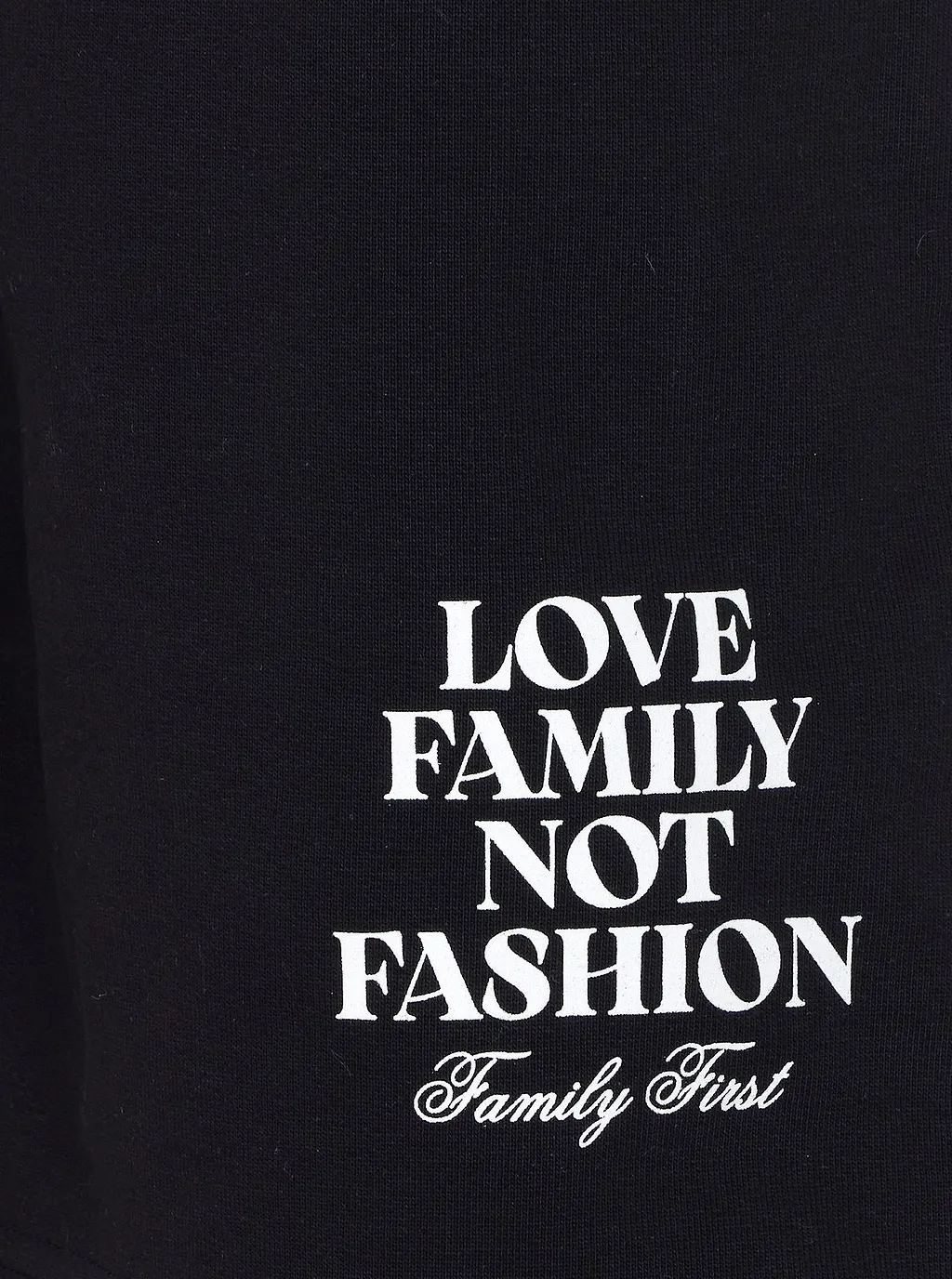 Family First Slogan Drawstring Shorts