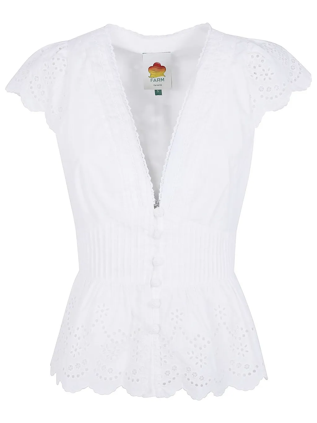 Farm Rio Embroidered Lace Blouse