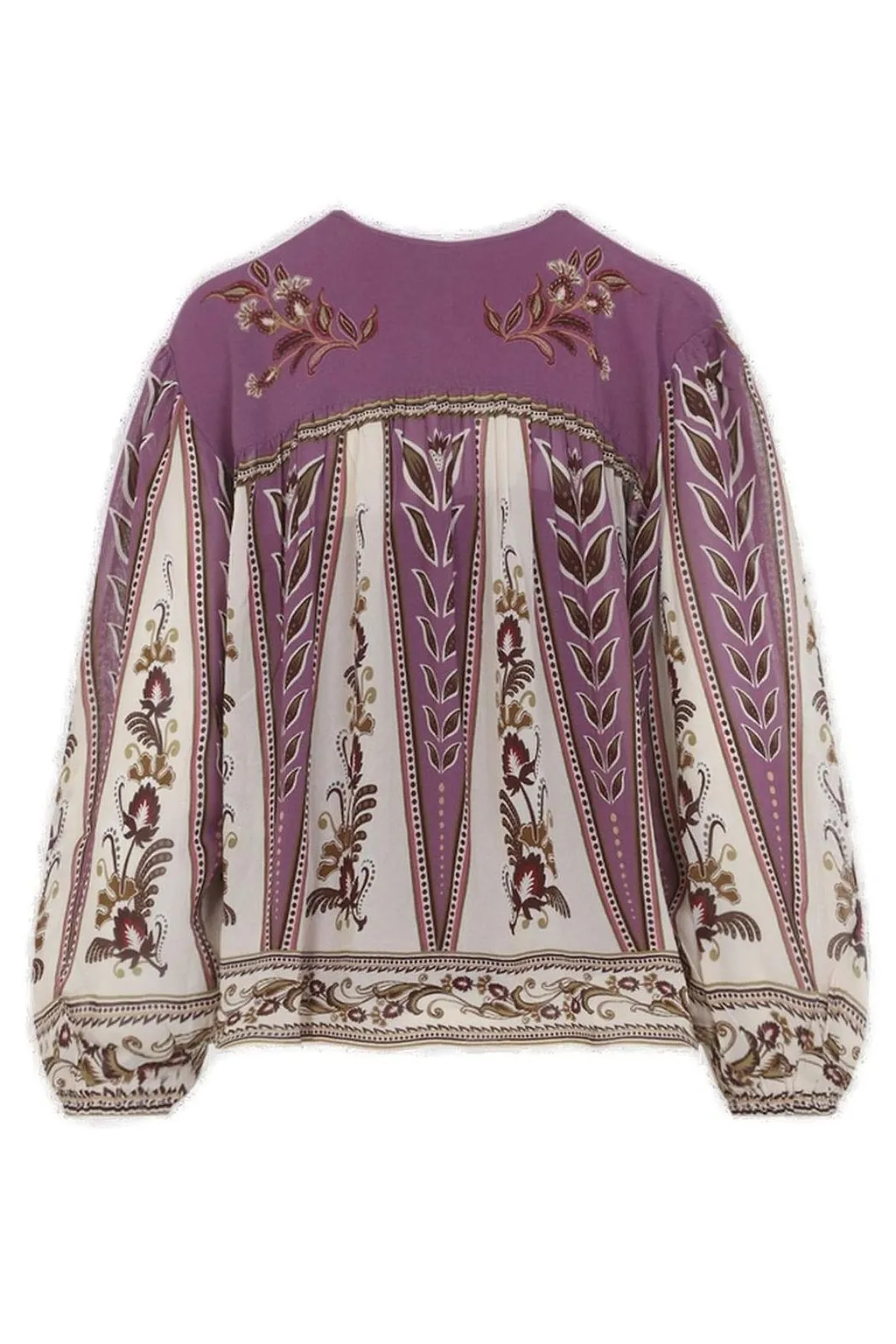 Farm Rio Floral Embroidered Long-Sleeved Shirt