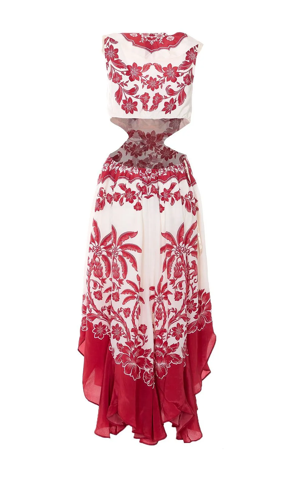 Floral Patterned Cut-Out Dress