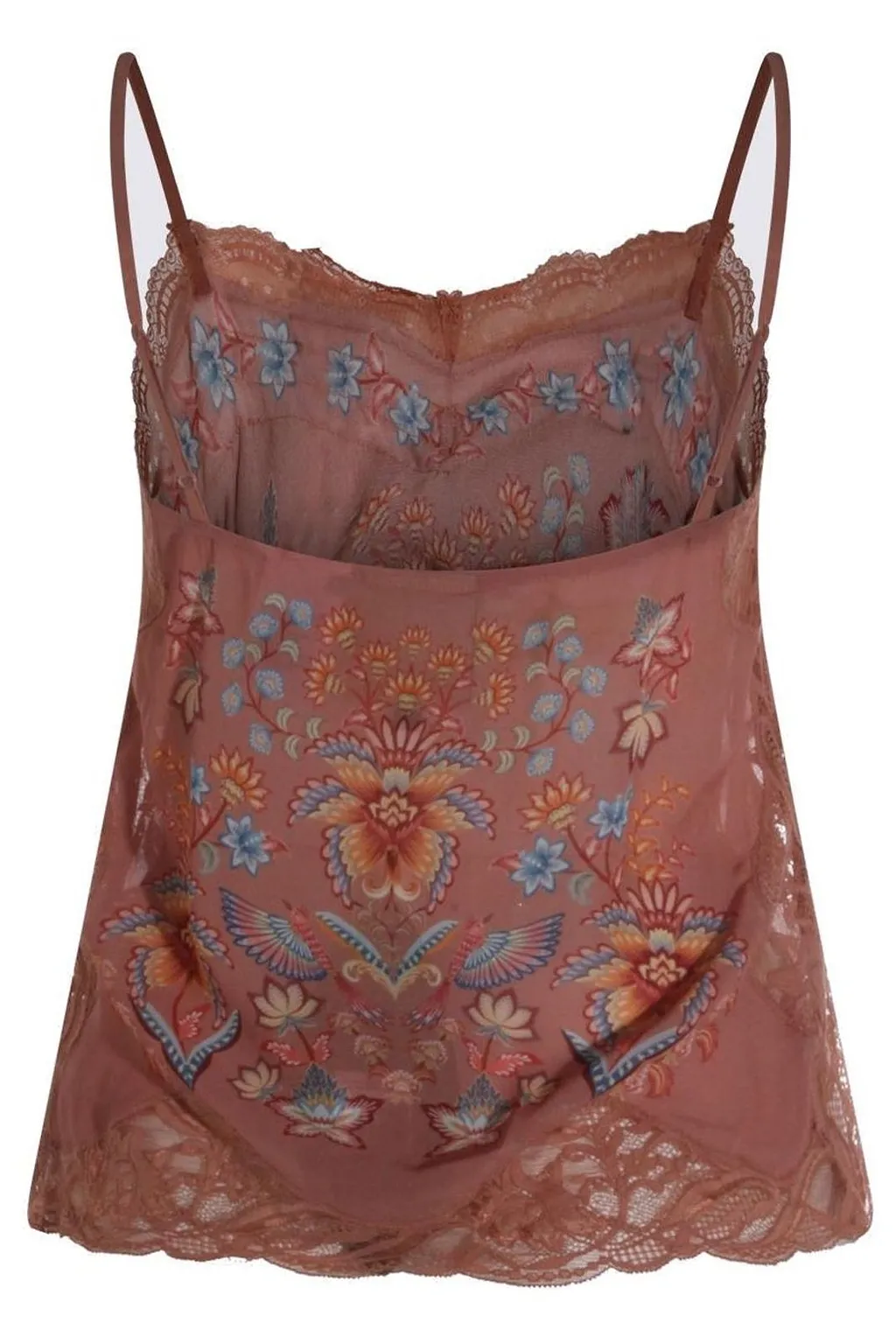 Farm Rio Lace Trim Printed Camisole Top