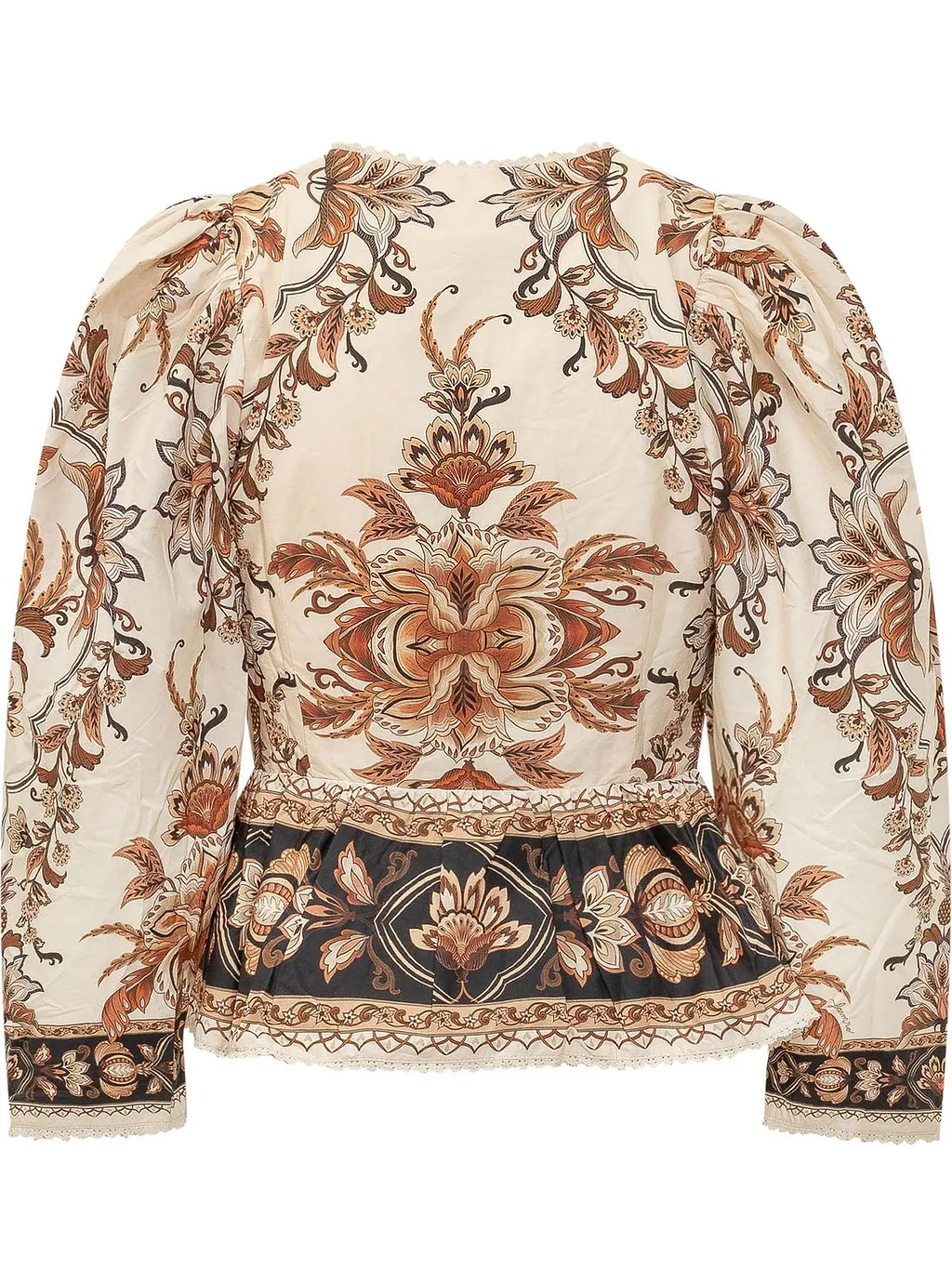 Farm Rio Majestic Garden Lace Puff Sleeve Blouse
