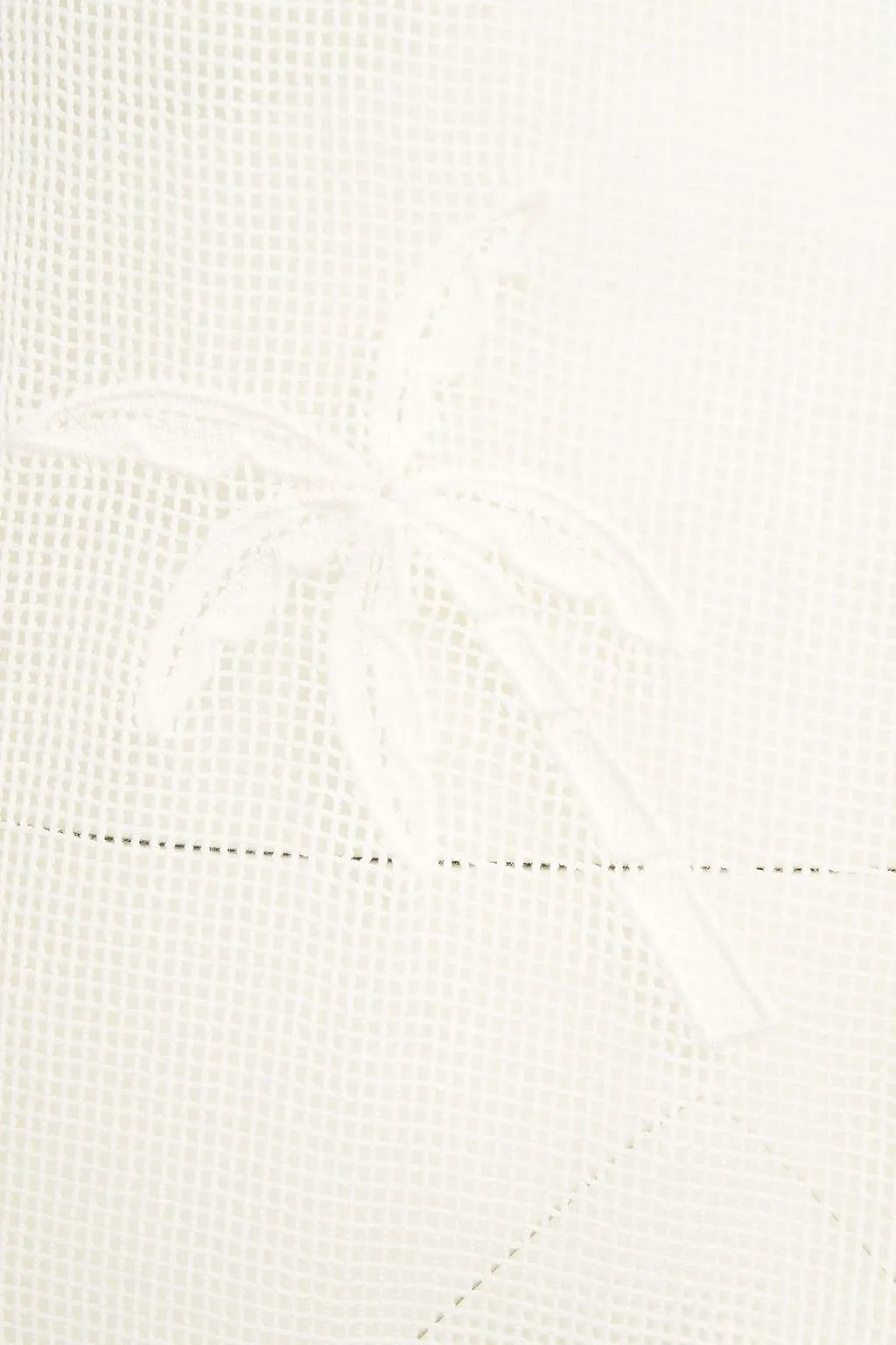 Farm Rio Palm Trees Scalloped Short-Sleeved Shirt