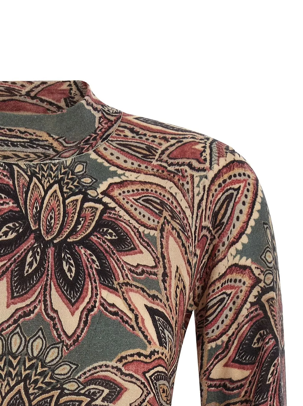 Farm Rio Tapestry Floral Mock-Neck Top