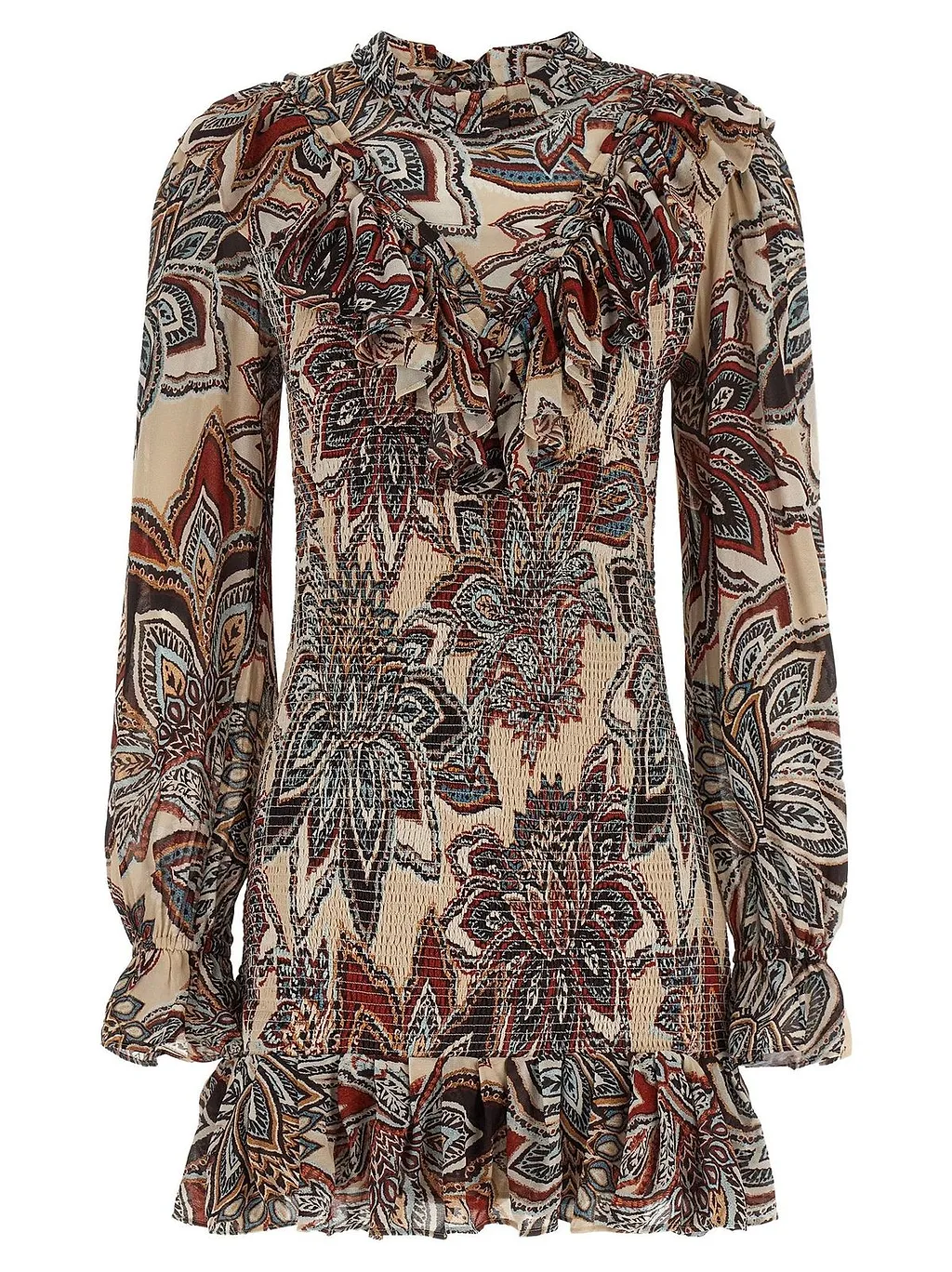 Farm Rio Tapestry Ruffled Mini Dress
