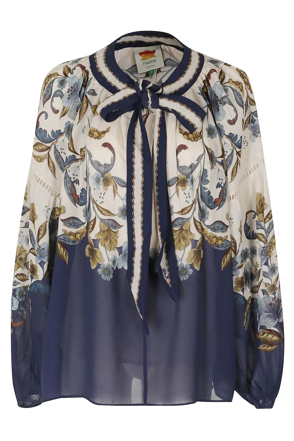 Farm Rio Tie-Neck Printed Blouse