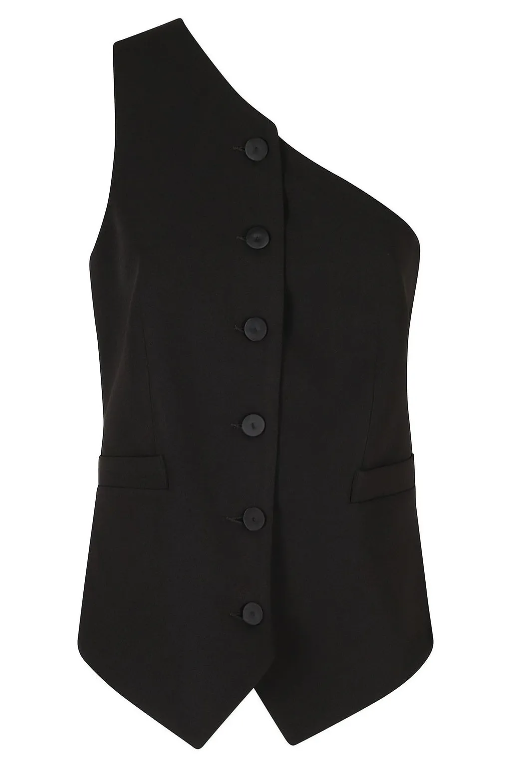Federica Tosi One-Shoulder Long Gilet Top