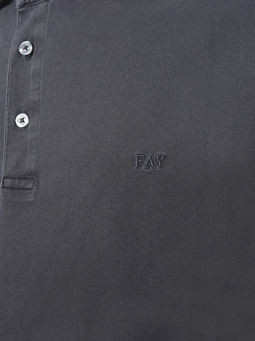 Fay Garment-Dyed Jersey Polo Shirt