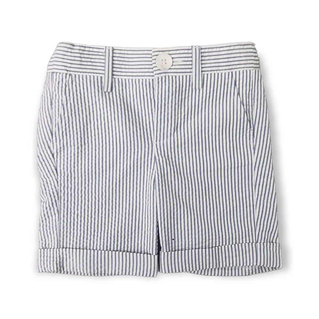 Fay Kids Logo-Embroidered Stripe-Printed Shorts