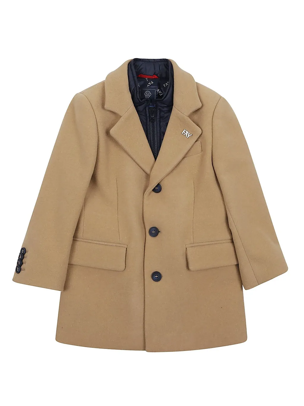 Fay Kids Long-Sleeved Single-Breasted Coat