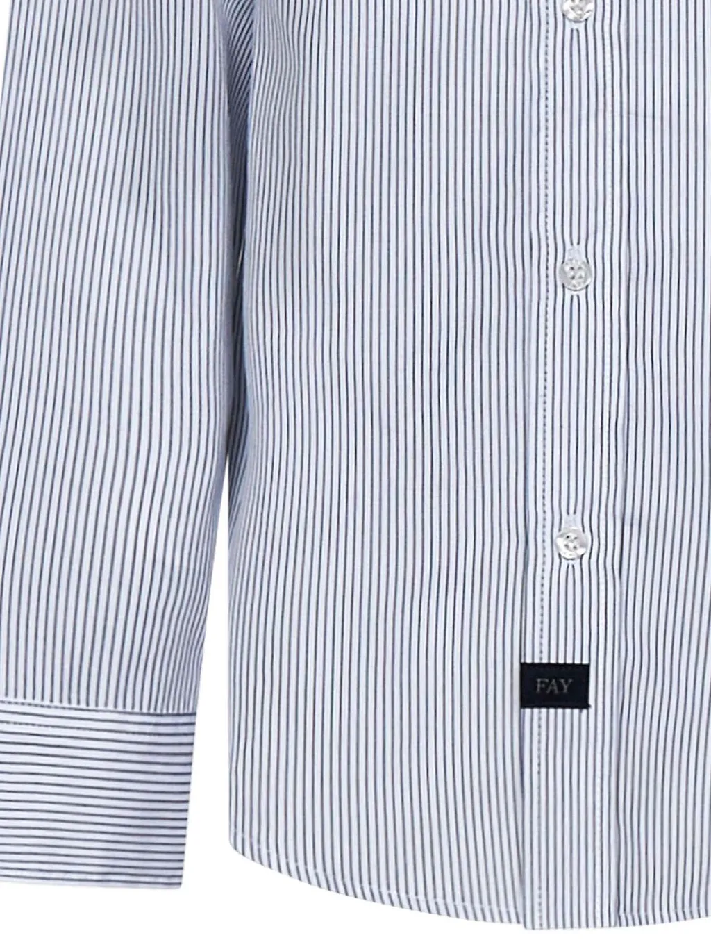 Fay Kids Striped Curved Hem Shirt
